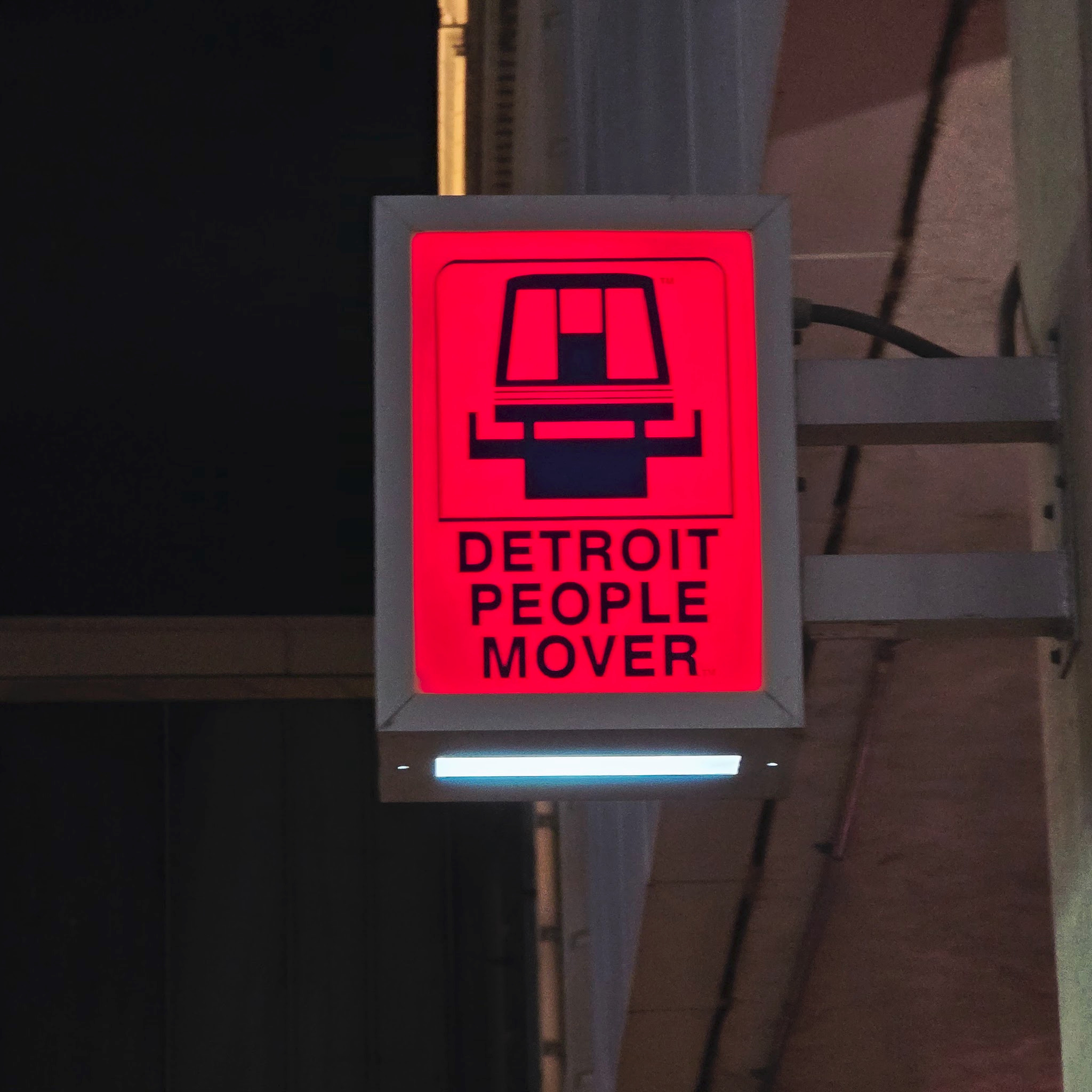 Detroit People Mover station sign